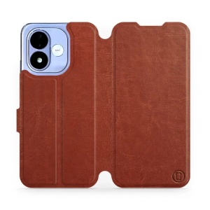 Flip pouzdro na mobil Xiaomi Redmi Note 17 - Mobiwear hnědé a šedé