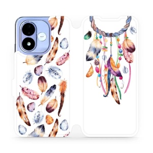 Flip pouzdro na mobil Xiaomi Redmi Note 17 - Mobiwear M003S, lapač a barevná pírka