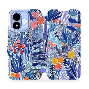 Flip pouzdro na mobil Xiaomi Redmi Note 17 - Mobiwear MP03P, modrá květena