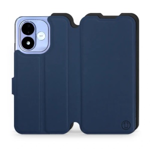 Flip pouzdro Mobiwear Semiš na mobil Xiaomi Redmi Note 17 - modré & černé