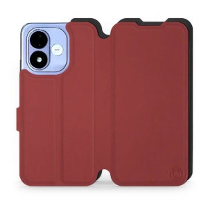 Flip pouzdro Mobiwear Semiš na mobil Xiaomi Redmi Note 17 - cihlové & černé