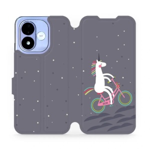 Flip pouzdro na mobil Xiaomi Redmi Note 17 - Mobiwear V024P, jednorožec na kole