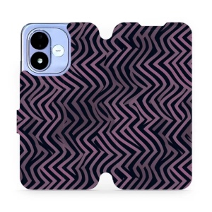 Flip pouzdro na mobil Xiaomi Redmi Note 17 - Mobiwear VA55S, fialové klikyháky