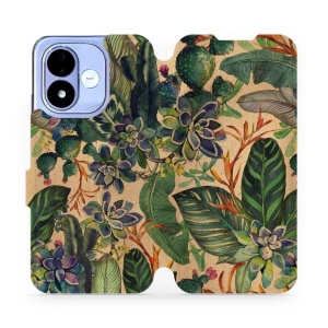 Flip pouzdro na mobil Xiaomi Redmi Note 17 - Mobiwear VP05S, sukulenty