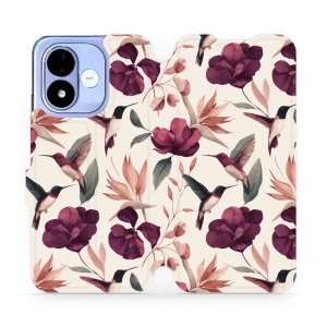Flip pouzdro na mobil Xiaomi Redmi Note 17 - Mobiwear VB07S, kolibříci v květinách