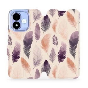 Flip pouzdro na mobil Xiaomi Redmi Note 17 - Mobiwear VB08S, akvarelová pírka
