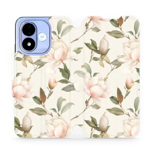 Flip pouzdro na mobil Xiaomi Redmi Note 17 - Mobiwear VB17S, magnolie na bílé