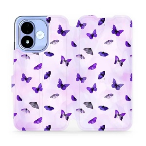 Flip pouzdro na mobil Xiaomi Redmi Note 17 - Mobiwear VP76S, fialoví motýlci