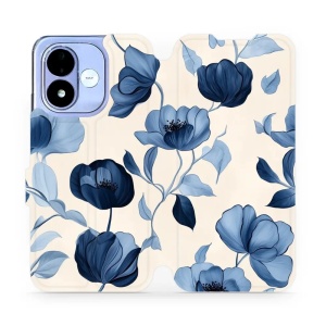 Flip pouzdro na mobil Xiaomi Redmi Note 17 - Mobiwear VP73S, modrá krása květů