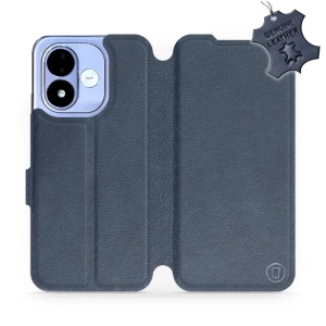 Kožené flip pouzdro na mobil Xiaomi Redmi Note 17 - Mobiwear - modré