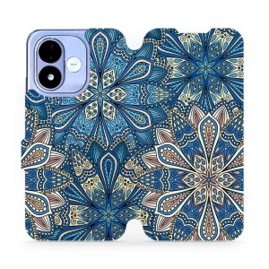 Flip pouzdro na mobil Xiaomi Redmi Note 17 - Mobiwear V108P, modré mandala květy