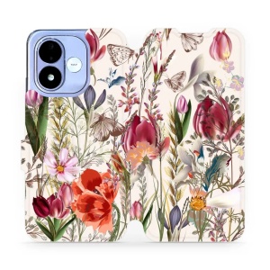 Flip pouzdro na mobil Xiaomi Redmi Note 17 - Mobiwear MP01S, rozkvetlá louka