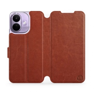 Flip pouzdro na mobil Xiaomi Redmi Note 17 Pro - Mobiwear hnědé a oranžové