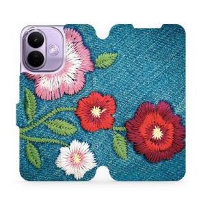 Flip pouzdro na mobil Xiaomi Redmi Note 17 Pro - Mobiwear MD05P, džínové květy