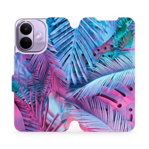 Flip pouzdro na mobil Xiaomi Redmi Note 17 Pro - Mobiwear MG10S, fialové a modré listy