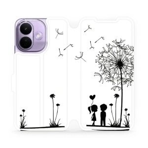 Flip pouzdro na mobil Xiaomi Redmi Note 17 Pro - Mobiwear MH16P, dvojice s pampeliškou