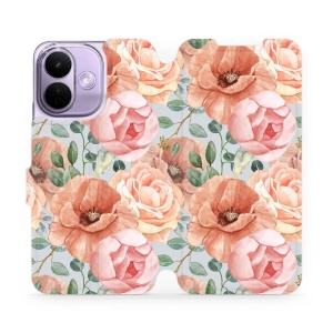 Flip pouzdro na mobil Xiaomi Redmi Note 17 Pro - Mobiwear MP02S, pastelové květy