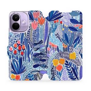 Flip pouzdro na mobil Xiaomi Redmi Note 17 Pro - Mobiwear MP03P, modrá květena