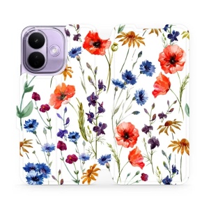 Flip pouzdro na mobil Xiaomi Redmi Note 17 Pro - Mobiwear MP04S, luční kvítí