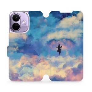 Flip pouzdro na mobil Xiaomi Redmi Note 17 Pro - Mobiwear MR09S, dívka na houpačce v oblacích