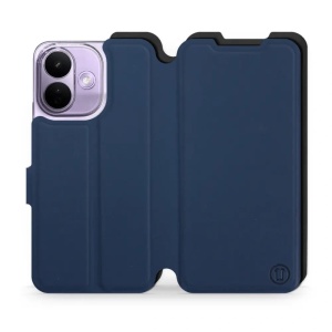 Flip pouzdro Mobiwear Semiš na mobil Xiaomi Redmi Note 17 Pro - modré & černé
