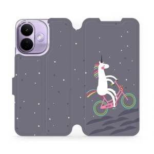 Flip pouzdro na mobil Xiaomi Redmi Note 17 Pro - Mobiwear V024P, jednorožec na kole