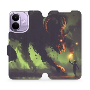 Flip pouzdro na mobil Xiaomi Redmi Note 17 Pro - Mobiwear VA08P, příšera a kluk s pochodní