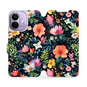 Flip pouzdro na mobil Xiaomi Redmi Note 17 Pro - Mobiwear VP48S, pestré kvítky