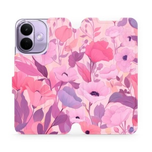 Flip pouzdro na mobil Xiaomi Redmi Note 17 Pro - Mobiwear VP74S, růžové květy snů