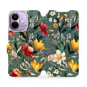 Flip pouzdro na mobil Xiaomi Redmi Note 17 Pro - Mobiwear VP71S, na zelené louce
