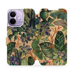 Flip pouzdro na mobil Xiaomi Redmi Note 17 Pro - Mobiwear VP05S, sukulenty