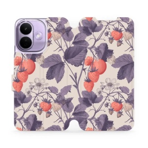 Flip pouzdro na mobil Xiaomi Redmi Note 17 Pro - Mobiwear VB01S, jahodový herbář