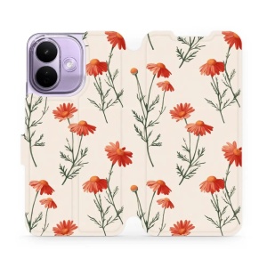Flip pouzdro na mobil Xiaomi Redmi Note 17 Pro - Mobiwear VB13S, větvičky heřmánku