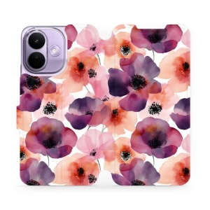 Flip pouzdro na mobil Xiaomi Redmi Note 17 Pro - Mobiwear VB20S, akvarelové máky