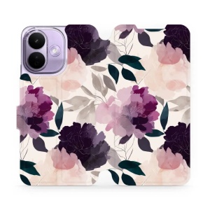 Flip pouzdro na mobil Xiaomi Redmi Note 17 Pro - Mobiwear VB21S, akvarelové pivoňky