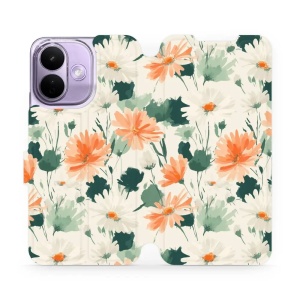 Flip pouzdro na mobil Xiaomi Redmi Note 17 Pro - Mobiwear VB22S, akvarelové sedmikrásky
