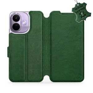 Kožené flip pouzdro na mobil Xiaomi Redmi Note 17 Pro - Mobiwear - zelené