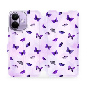 Flip pouzdro na mobil Xiaomi Redmi Note 17 Pro - Mobiwear VP76S, fialoví motýlci