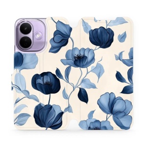 Flip pouzdro na mobil Xiaomi Redmi Note 17 Pro - Mobiwear VP73S, modrá krása květů