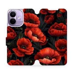 Flip pouzdro na mobil Xiaomi Redmi Note 17 Pro - Mobiwear VP45S, temné červené květy