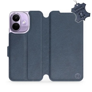 Kožené flip pouzdro na mobil Xiaomi Redmi Note 17 Pro - Mobiwear - modré