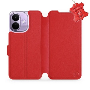 Kožené flip pouzdro na mobil Xiaomi Redmi Note 17 Pro - Mobiwear - červené