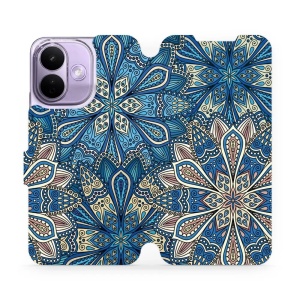 Flip pouzdro na mobil Xiaomi Redmi Note 17 Pro - Mobiwear V108P, modré mandala květy