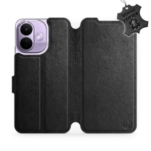 Kožené flip pouzdro na mobil Xiaomi Redmi Note 17 Pro - Mobiwear - černé