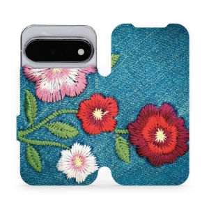 Flip pouzdro na mobil Google Pixel 11 - Mobiwear MD05P, džínové květy