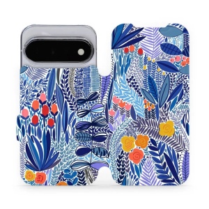 Flip pouzdro na mobil Google Pixel 11 - Mobiwear MP03P, modrá květena