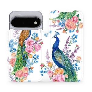Flip pouzdro na mobil Google Pixel 11 - Mobiwear MX08S, pávi
