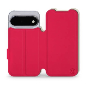 Flip pouzdro Mobiwear Semiš na mobil Google Pixel 11 - rudé & béžové