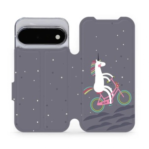 Flip pouzdro na mobil Google Pixel 11 - Mobiwear V024P, jednorožec na kole