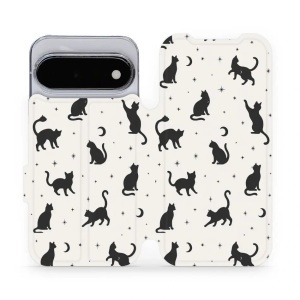 Flip pouzdro na mobil Google Pixel 11 - Mobiwear V162S, noční kočičky